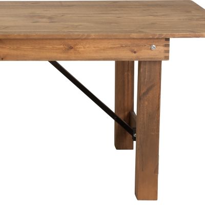 Image showing 9 th Flash Furniture HERCULES Series 9 ft. x 40 in. Rectangular Solid Pine Folding Farm Table