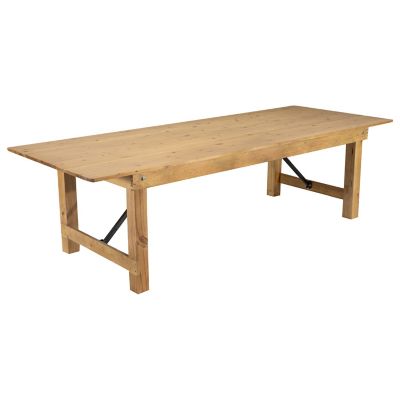Image showing  HERCULES Series 9 ft. x 40 in. Rectangular Solid Pine Folding Farm Table