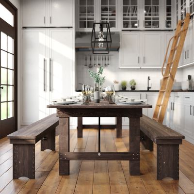Flash Furniture HERCULES Series 9 ft. x 40 in. Rectangular Solid Pine ...