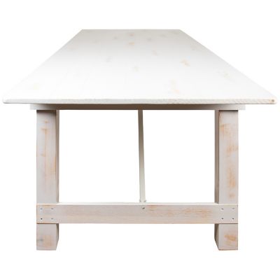 Image showing 7 th Flash Furniture HERCULES Series 9 ft. x 40 in. Rectangular Solid Pine Folding Farm Table