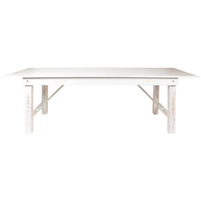 Image showing 8 th Flash Furniture HERCULES Series 9 ft. x 40 in. Rectangular Solid Pine Folding Farm Table