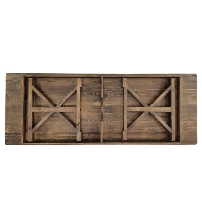 Image showing 6 th Flash Furniture HERCULES 9 ft. x 40 in. Rectangular Solid Pine Folding Farm Table with X Legs