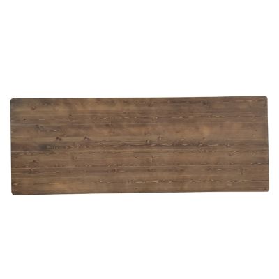 Image showing 9 th Flash Furniture HERCULES 9 ft. x 40 in. Rectangular Solid Pine Folding Farm Table with X Legs