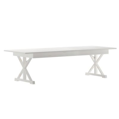Image showing  HERCULES 9 ft. x 40 in. Rectangular Solid Pine Folding Farm Table with X Legs