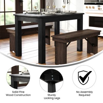 Image showing  46 in. x 30 in. Rectangular Solid Pine Farm Dining Table