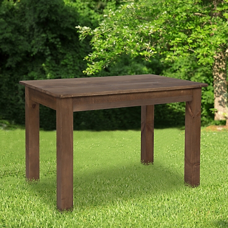 Flash Furniture 46 in. x 30 in. Rectangular Solid Pine Farm Dining Table