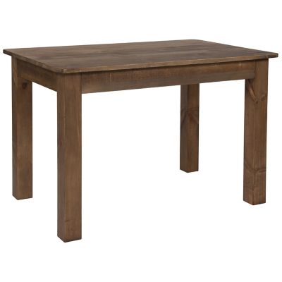 Image showing  46 in. x 30 in. Rectangular Solid Pine Farm Dining Table