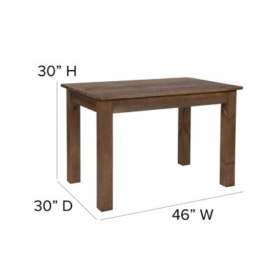 Image showing  46 in. x 30 in. Rectangular Solid Pine Farm Dining Table