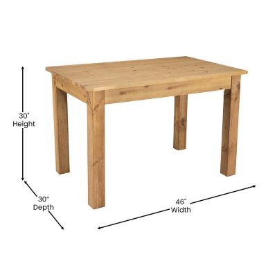 Image showing  46 in. x 30 in. Rectangular Solid Pine Farm Dining Table