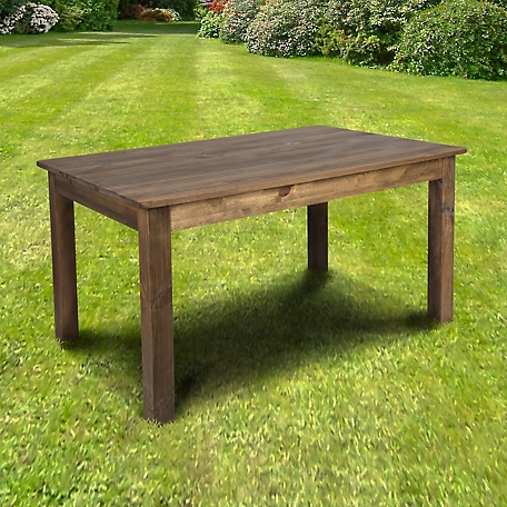 Flash Furniture 60 in. x 38 in. Rectangular Solid Pine Farm Dining Table