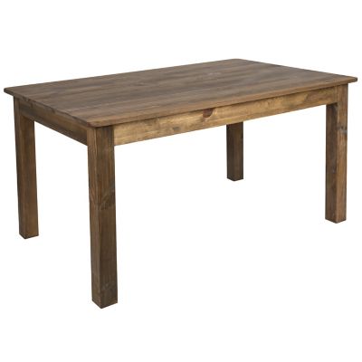 Image showing  60 in. x 38 in. Rectangular Solid Pine Farm Dining Table