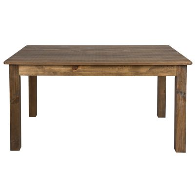 Image showing 6 th Flash Furniture 60 in. x 38 in. Rectangular Solid Pine Farm Dining Table