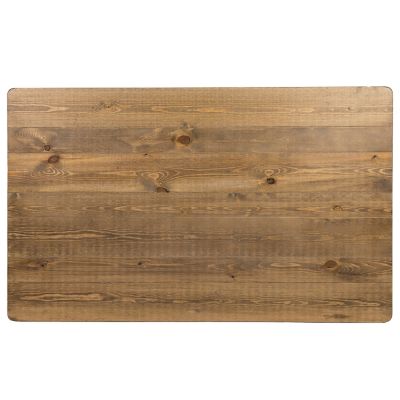 Image showing 7 th Flash Furniture 60 in. x 38 in. Rectangular Solid Pine Farm Dining Table