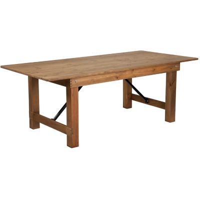 Image showing  7 ft. x 40 in. HERCULES Series Solid Pine Rectangular Folding Farm Table for 8 People