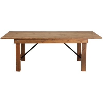 Image showing 7 th Flash Furniture 7 ft. x 40 in. HERCULES Series Solid Pine Rectangular Folding Farm Table for 8 People