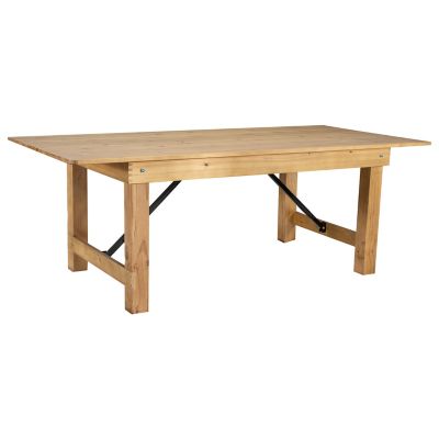 Image showing  7 ft. x 40 in. HERCULES Series Solid Pine Rectangular Folding Farm Table for 8 People
