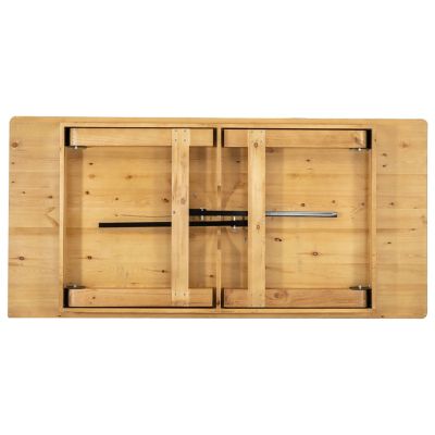 Image showing 7 th Flash Furniture 7 ft. x 40 in. HERCULES Series Solid Pine Rectangular Folding Farm Table for 8 People