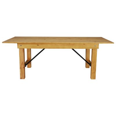 Image showing 8 th Flash Furniture 7 ft. x 40 in. HERCULES Series Solid Pine Rectangular Folding Farm Table for 8 People