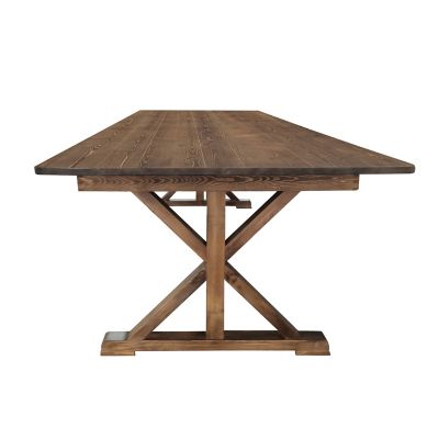 Image showing 7 th Flash Furniture HERCULES 7 ft. x 40 in. Rectangular Solid Pine Folding Farm Table with X Legs