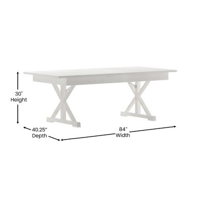 Image showing  HERCULES 7 ft. x 40 in. Rectangular Solid Pine Folding Farm Table with X Legs