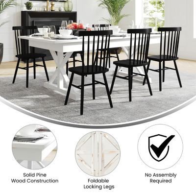 Image showing  HERCULES 7 ft. x 40 in. Rectangular Solid Pine Folding Farm Table with X Legs