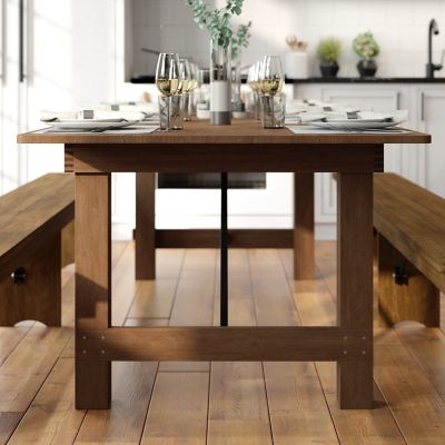 Image showing 6 th Flash Furniture HERCULES Series 8 ft. x 40 in. Solid Pine Folding Farm Table