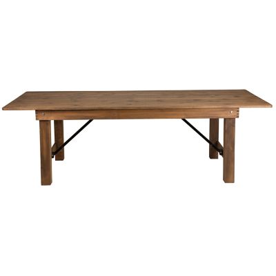 Image showing 8 th Flash Furniture HERCULES Series 8 ft. x 40 in. Solid Pine Folding Farm Table