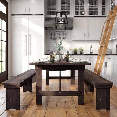 Image showing 5 th Flash Furniture HERCULES Series 8 ft. x 40 in. Solid Pine Folding Farm Table