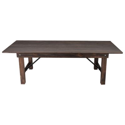 Image showing 8 th Flash Furniture HERCULES Series 8 ft. x 40 in. Solid Pine Folding Farm Table