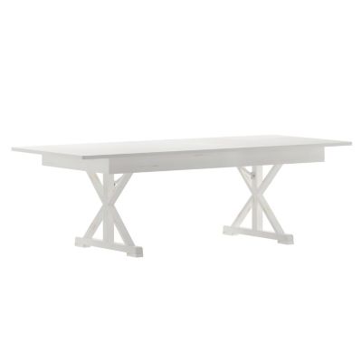 Image showing  HERCULES 8 ft. x 40 in. Rectangular Solid Pine Folding Farm Table with X Legs