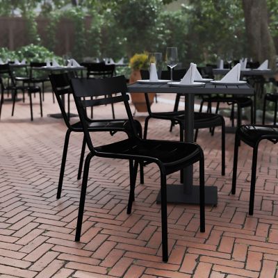Image showing  Nash Commercial Grade Steel Stack Chair, Indoor-Outdoor Armless Chair with 2 Slat Back
