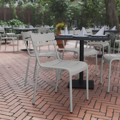 Image showing  Nash Commercial Grade Steel Stack Chair, Indoor-Outdoor Armless Chair with 2 Slat Back