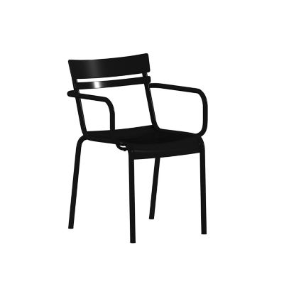 Image showing  Nash Commercial Grade Steel Indoor-Outdoor Stackable Chair with 2 Slats and Arms
