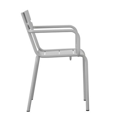 Image showing 6 th Flash Furniture Nash Commercial Grade Steel Indoor-Outdoor Stackable Chair with 2 Slats and Arms