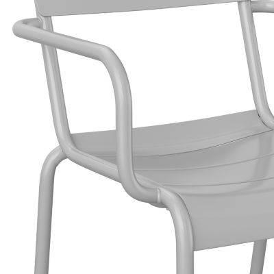 Image showing 8 th Flash Furniture Nash Commercial Grade Steel Indoor-Outdoor Stackable Chair with 2 Slats and Arms