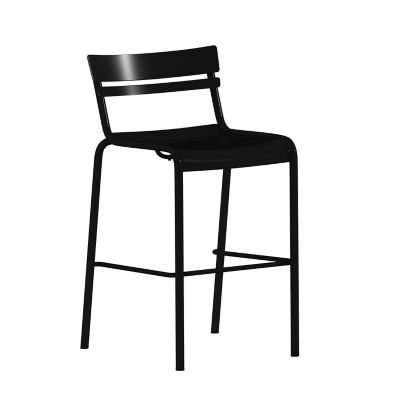 Flash Furniture Nash Commercial Grade Metal Indoor-Outdoor Bar Height Stool with 2 Slats