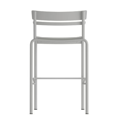 Image showing 6 th Flash Furniture Nash Commercial Grade Metal Indoor-Outdoor Bar Height Stool with 2 Slats
