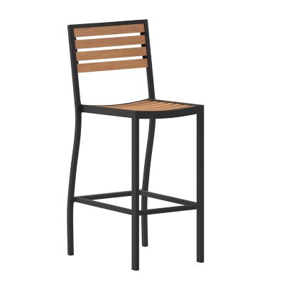 Image showing  Commercial Grade Outdoor All-Weather Bar Stool with Poly Resin Slats