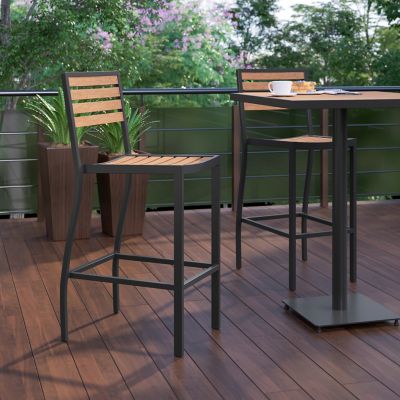 Image showing 5 th Flash Furniture Commercial Grade Outdoor All-Weather Bar Stool with Poly Resin Slats