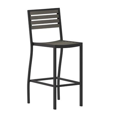 Image showing 1 th Flash Furniture Commercial Grade Outdoor All-Weather Bar Stool with Poly Resin Slats