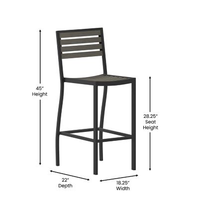 Image showing 3 th Flash Furniture Commercial Grade Outdoor All-Weather Bar Stool with Poly Resin Slats