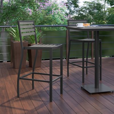 Image showing 5 th Flash Furniture Commercial Grade Outdoor All-Weather Bar Stool with Poly Resin Slats