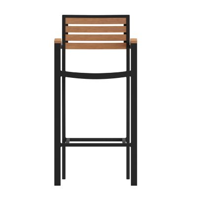Image showing 9 th Flash Furniture Commercial Grade Outdoor Bar Stool with Armrests and Poly Resin Slats