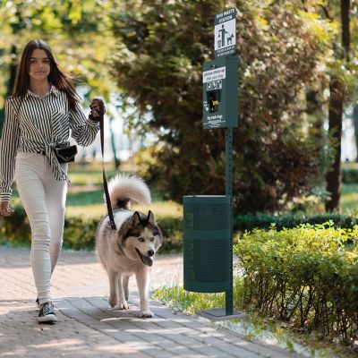 Image showing 5 th Flash Furniture Mountable Locking Pull Out Pet Waste Bag Dispenser with Hand Sanitizer Bottle