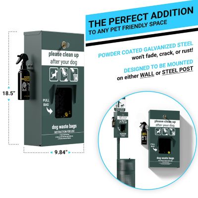 Image showing 6 th Flash Furniture Mountable Locking Pull Out Pet Waste Bag Dispenser with Hand Sanitizer Bottle