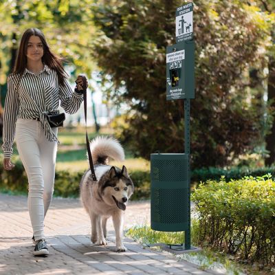 Image showing  Pet Waste Station-Header Dispenser-Hand Sanitizer Bottle-Pedal Trash Can