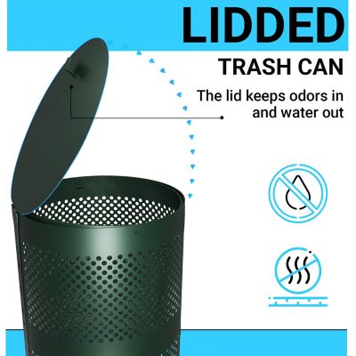 Image showing  11.5 Gal. Stainless Steel Freestanding or Mountable Pet Waste Trash Can with Lid