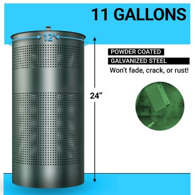 Image showing  11.5 Gal. Stainless Steel Freestanding or Mountable Pet Waste Trash Can with Lid