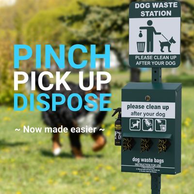 Image showing  Mini Pet Waste Station with Roll Waste Bag Dispenser-Hand Sanitizer Bottle