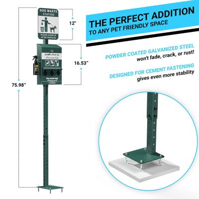 Image showing 5 th Flash Furniture Mini Pet Waste Station with Roll Waste Bag Dispenser-Hand Sanitizer Bottle